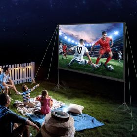 Projector Screen With Stand, 120 Inch 16:9 4K 1080 HD Outdoor Movie Screen With Stand, Wrinkle-Free Projection Screen With Tripods And Carry Bag, For