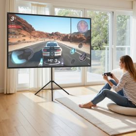 Tripod Projector Screen With Stand 80 Inch 160° Wide Angle 4K HD 16:9 Screen