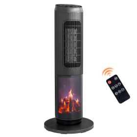 25Inch Tower Space Heater, Portable Electric Space Heater With Remote Control, 12H Timer, Thermostat, 60 Degrees Oscillation, Overheating & Tip-Over P