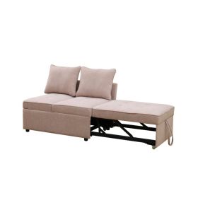 Pickup Only--Pink Sackcloth Living Room Sofabed