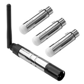 DMX Wireless Receiver Transmitter Controller for LED Stage Light 4 PCs Silver