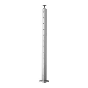 VEVOR Cable Railing Post, 42x2x2 Inch Stair Railing Post, with Pre-Drilled 30° Angled Holes