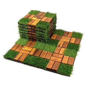 30PC 12inch*12inch High-quality Acacia wood modular flooring, model 057, is easy to install and enhances your home's elegance and comfort.