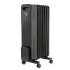 Electric Oil Filled Radiator, 1500W Radiant Space Heater with Dual U-shaped Heating Tubes, Over-Heat Protections, 3 Heat Settings, 24h Timer