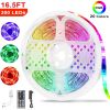 300 LEDs Strip Lights 5M/16.5ft 20 Colors RGB LED Strip IP65 Waterproof w/ Remote