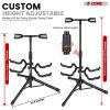 5 Core Guitar Stand Adjustable Double Guitars Stands Floor w Neck Holder Universal Supports for Acoustic Electric Classic Bass Instrument Folding Port