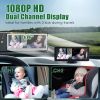 1Pc 1080P Baby Car Camera for 2 Kids Dual Channel Car Baby Monitor Rear Facing Car Seat Camera with 120°Wide View 6.86In HD Split Screen Night Vision