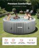 Inflatable Hot Tub, 2 to 4 Person Capacity, 70.9 x 26 in Round Portable Outdoor Spa, with 110 Soothing Jets, Filter, Cover and Mat