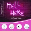 Hello There Neon Sign for Wall Decor, Dimmable Hell Here Catwoman Neon Signs 13.78"×10.63"