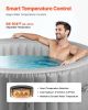 Inflatable Hot Tub, 2 to 4 Person Capacity, 70.9 x 26 in Round Portable Outdoor Spa, with 110 Soothing Jets, Filter, Cover and Mat