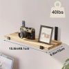 8-Pack 15.8" Floating Wall Shelves, Large Capacity Rustic Brown Storage Shelves – Heavy-Duty Wall-Mounted Display Racks for Bedroom, Living Room
