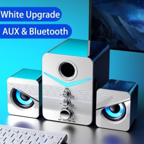 Home Theater System Caixa De Som PC Bass Subwoofer Bluetooth Speaker Computer Speakers Music Boombox Desktop Laptop Altavoces TV (Woofer Size/Full-Range Size: 1.5", Color: White Bluetooth)