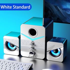 Home Theater System Caixa De Som PC Bass Subwoofer Bluetooth Speaker Computer Speakers Music Boombox Desktop Laptop Altavoces TV (Woofer Size/Full-Range Size: 1.5", Color: White No Bluetooth)