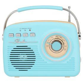 Supersonic Multi-Function Bluetooth Retro Speaker with Rechargeable Battery (Color: Blue)