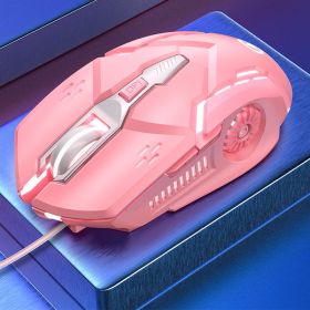 Mechanical Gaming Mouse Wired Computer Racer Desktop Notebook Office Universal Silent Mouse (Color: G5 pink [button with sound])