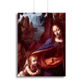 Madonna in the rock cave Detail by Da Vinci Canvas Print or Poster (Type: Standard Framed Canvas Print, size: 3X-Large (40" x 26"))