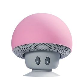 Phone Stand Wireless Bluetooth Speaker Mushroom Cute Loudspeaker Super Bass Stereo Music Player For Xiaomi/ iPhone/Android (Color: Pink)