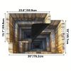 3D Optical Illusion Doormat Non-Slip Welcome Mat Realistic Stone Step Design Indoor/Outdoor Entrance Rug Easy Clean Durable Decor