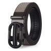 Men's Belt Hollow Alloy Automatic Buckle Printed Men's Belt Versatile High-end Belt Fashion Belt Strong And Durable Men's Belt