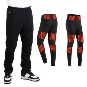 Winter Heated Pants for Men Women with 12 Heating Zones 5V USB Powered Heating Trouser with 3 Heating Levels Machine Washable for Outdoor Winter Activ (size: S)